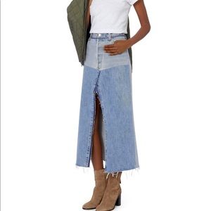 Re/Done Denim MIDI Skirt